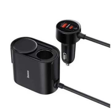 Picture of Baseus High Efficiency Pro 1-for-2 Car Cigarette Lighter 30W Cosmic