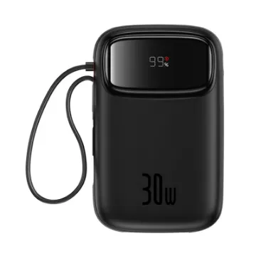 صورة Baseus QPow 2 Digital Display Fast-Charging Power Bank with 2 Built-in Cables 10000mAh 30W