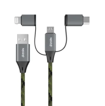 Picture of Zain Aluminum Alloy 3-in-1 Charge and Sync Cable 60W