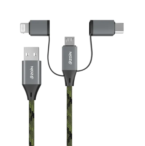 Picture of Zain Aluminum Alloy 3-in-1 Charge and Sync Cable 60W