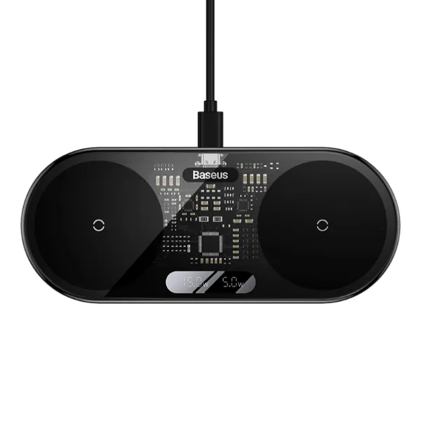 Picture of Baseus Digital LED Display 2 in 1 Wireless Charger 20W Universal
