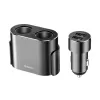 Picture of Baseus Car Charger Splitter 2x USB 3.1A 17W + 2x Cigarette Lighter Socket 80W