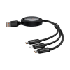 Picture of Baseus Free2Draw Retractable Crystal Fast Charging Data Cable USB to Micro + Lightning + Type-C 100W