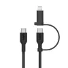 Picture of Belkin BOOSTCHARGE 2-in-1 USB-C to USB-C Braided Cable with Lightning adapter