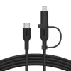 Picture of Belkin BOOSTCHARGE 2-in-1 USB-C to USB-C Braided Cable with Lightning adapter