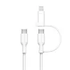 Picture of Belkin BOOSTCHARGE 2-in-1 USB-C to USB-C Braided Cable with Lightning adapter