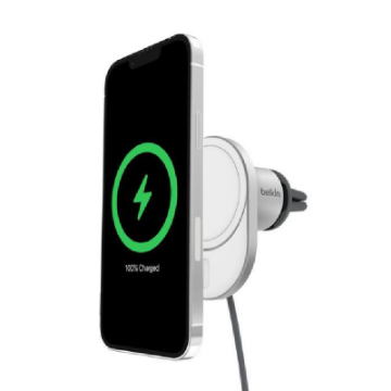 Picture of Belkin BoostCharge Pro Wireless Charging Car Vent Mount with Magnetic Qi2 15W, with 20W USB-C PD 3.0 car power supply unit, 1.2M USB-C Cable.