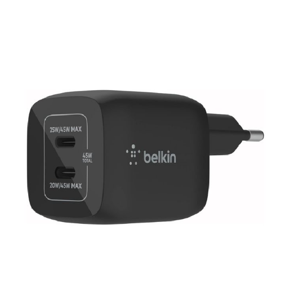 Picture of Belkin BoostCharge PRO Dual 45W USB-C PD GaN Fast Charger with PPS