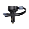 Picture of Baseus Enjoyment Pro Car Charger C + Retractable C & iP Cable 60W