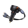 Picture of Baseus Enjoyment Pro Car Charger C + Retractable C & iP Cable 60W